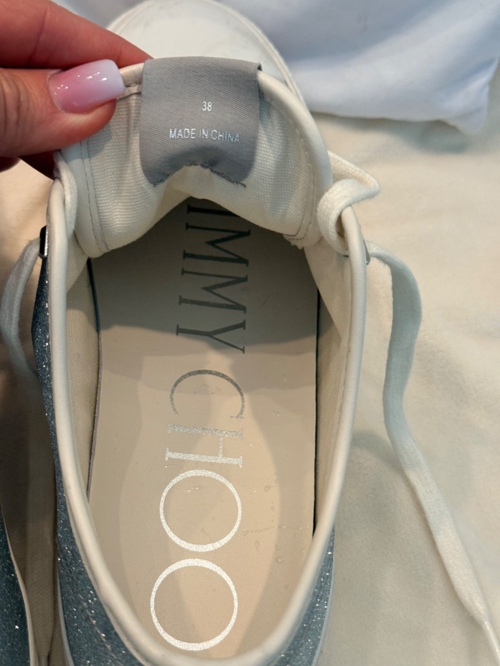 Jimmy Choo Glitter Silver Sneakers - Picture 9 of 11